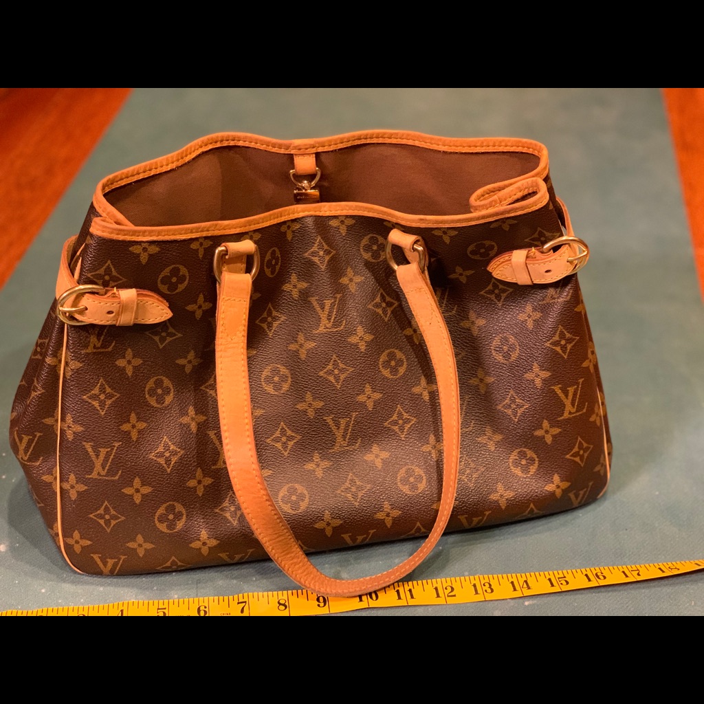 Louis Vuitton Brown Monogram Canvas Tote With Tan Leather Trim